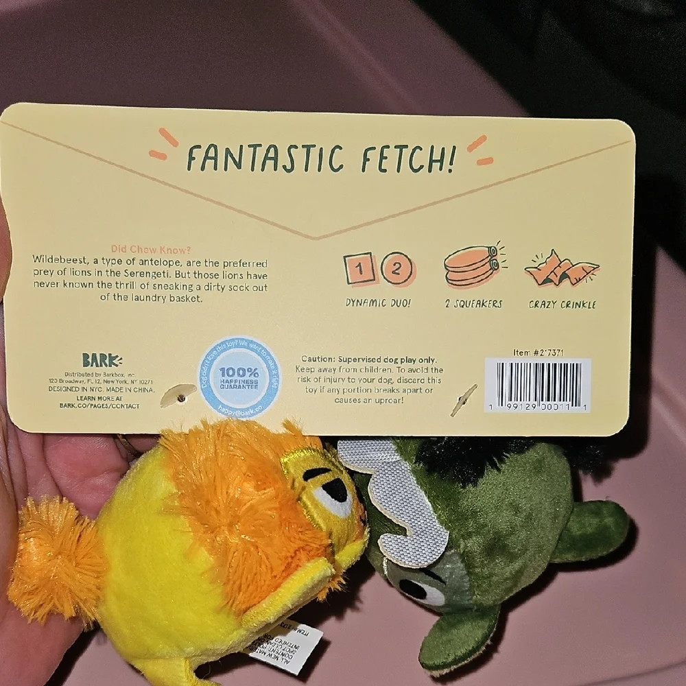 Bark Pride & Prey-Judice Green and Orange Dog Toys